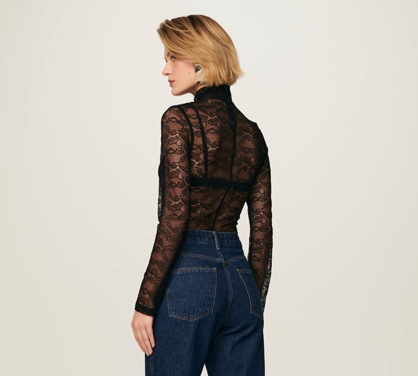 Melina Lace Bodysuit in Black