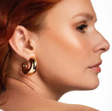 Small Chunky Gold Hoop Earrings