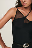 Natasha Mesh Bodysuit in Black