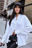 Oversized Cotton String Sleeve Shirt 100% Cotton