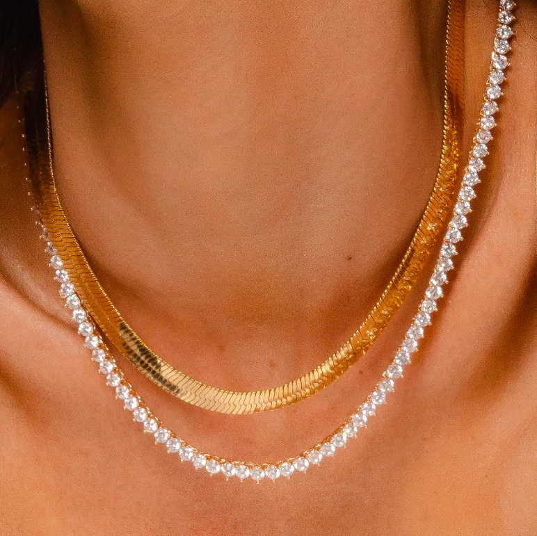 Snake Choker Necklace 6MM in 18K Gold