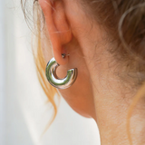 Medium Chunky Hoops in Silver