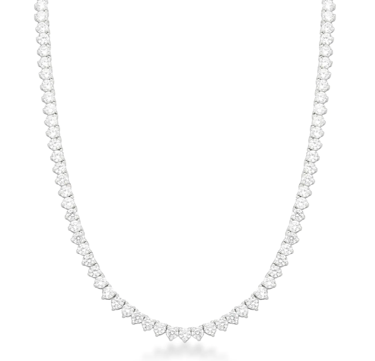 3 Prong Tennis Diamond Necklace