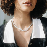 Baguette Diamond Tennis Necklace