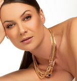 Curb Chain with Pink Sapphire