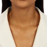 Micro Zirconia Letter Necklace Gold