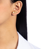 Texture Ball Stud Trio Earrings in 18k Gold Plated