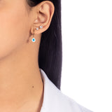 Drop Evil Eye Sleepers in 18k Gold Plated