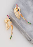 Multicolor Crawler Stud Earring