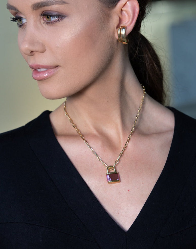 Pink Padlock in 18k Gold Plated