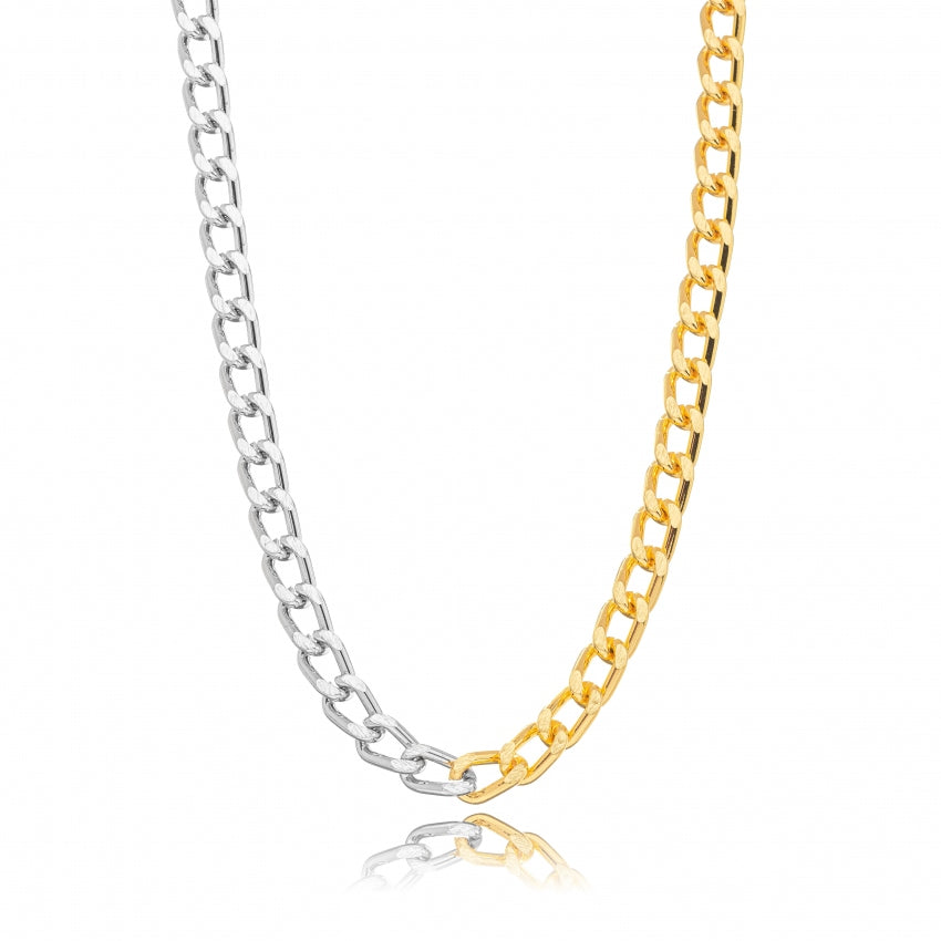 Mixed of Metals Mimi Curb Chain Necklace