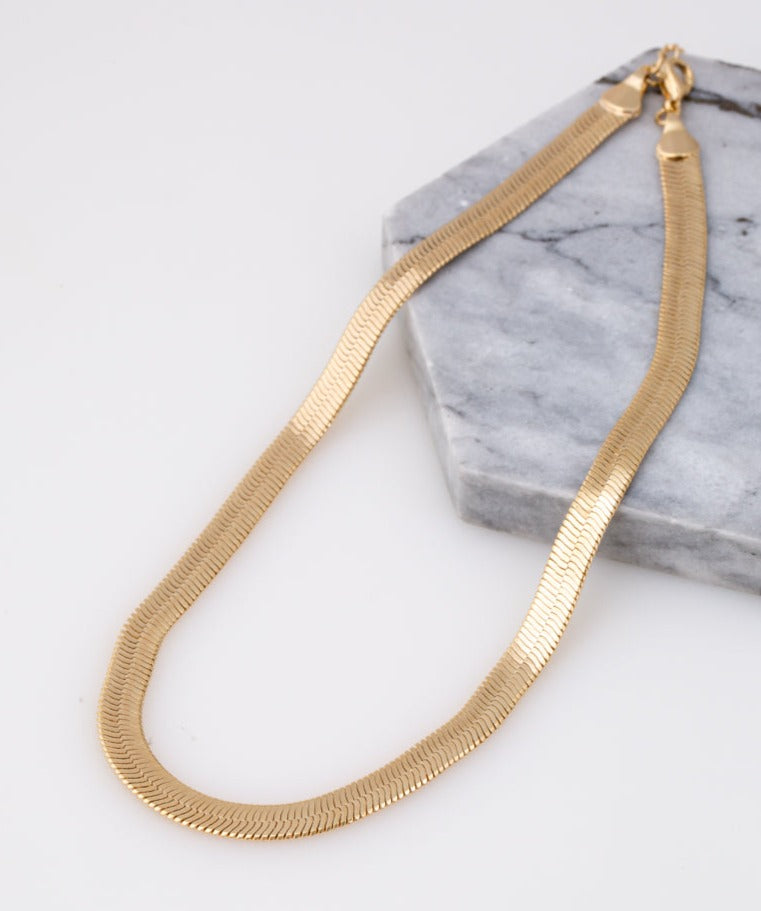 Snake Choker Necklace 6MM in 18K Gold