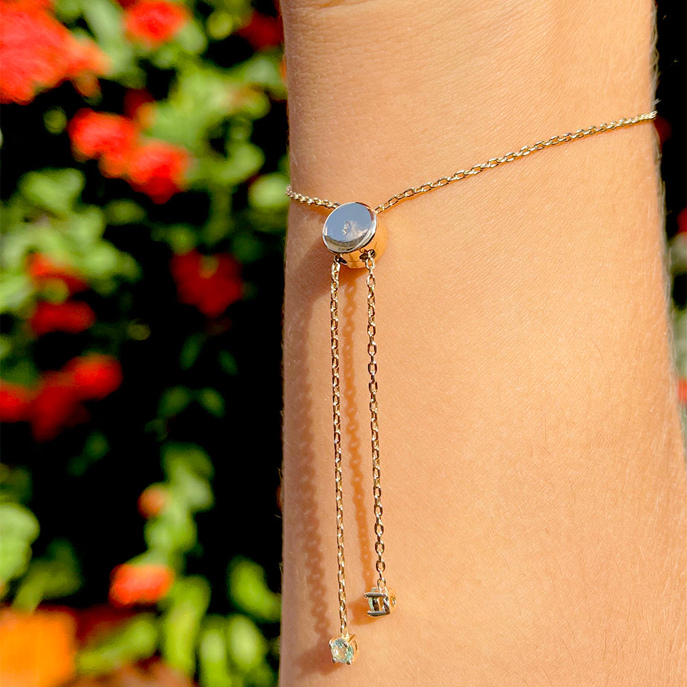 Tourmaline Cross Bracelet 18k Gold Plated