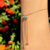 Tourmaline Cross Bracelet 18k Gold Plated