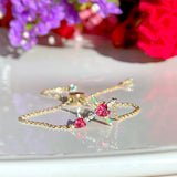 Tourmaline Cross Bracelet 18k Gold Plated