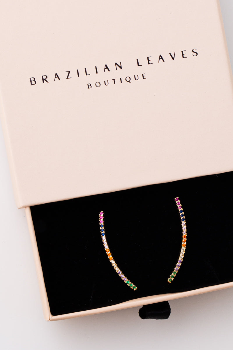 Multicolor Crawler Stud Earring