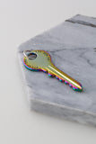 Be Brave Tie Dye Key Pendant in Gold