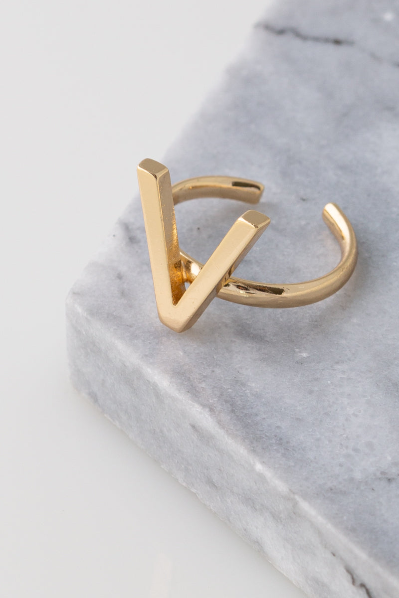 Initial Ring in 18k Gold Plated