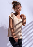 V-Neck Active Short Sleeve Tee - Nude