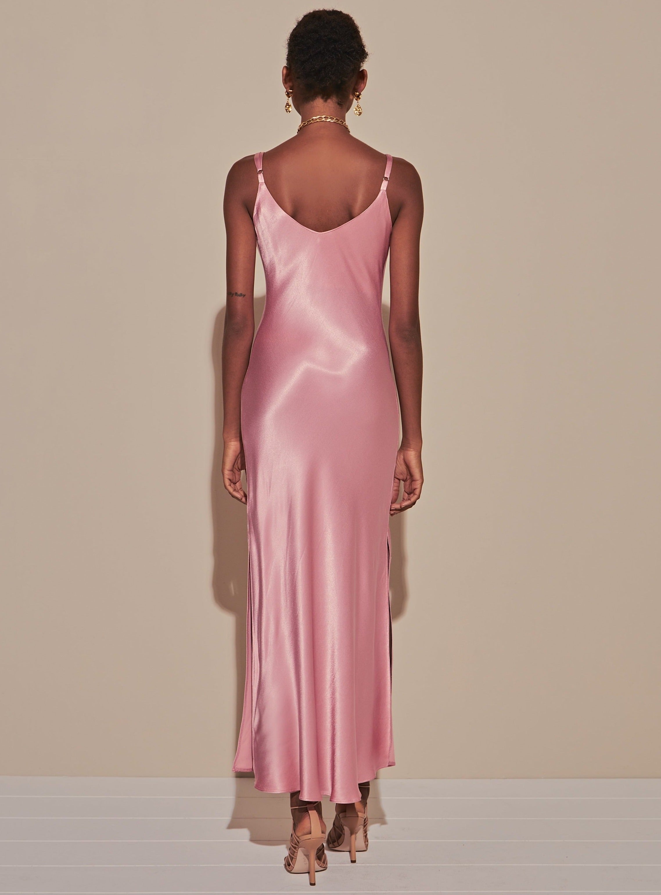 Marjorie Slip Dress in Fuchsia Pink