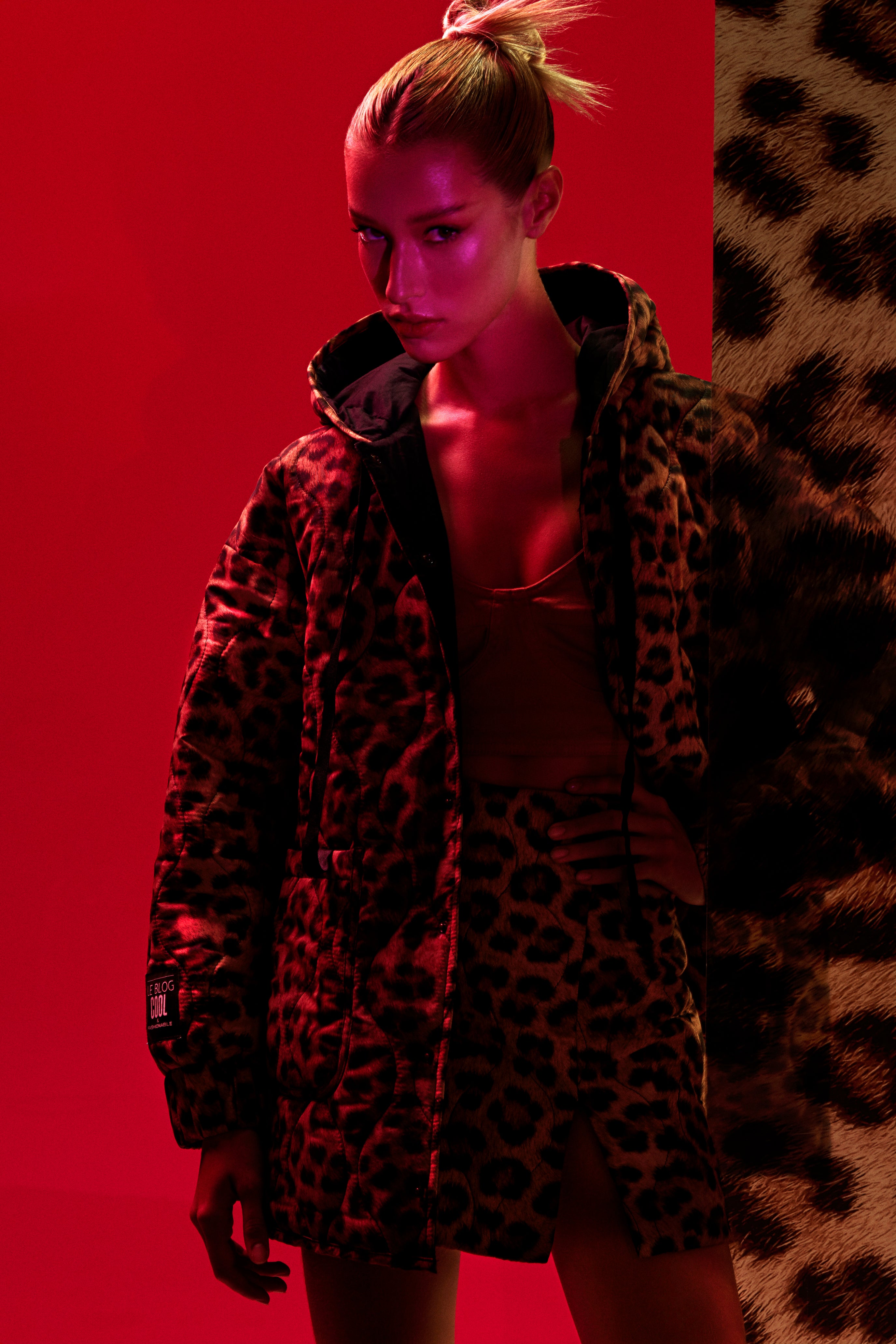 Leopard Reversible Parka Jacket