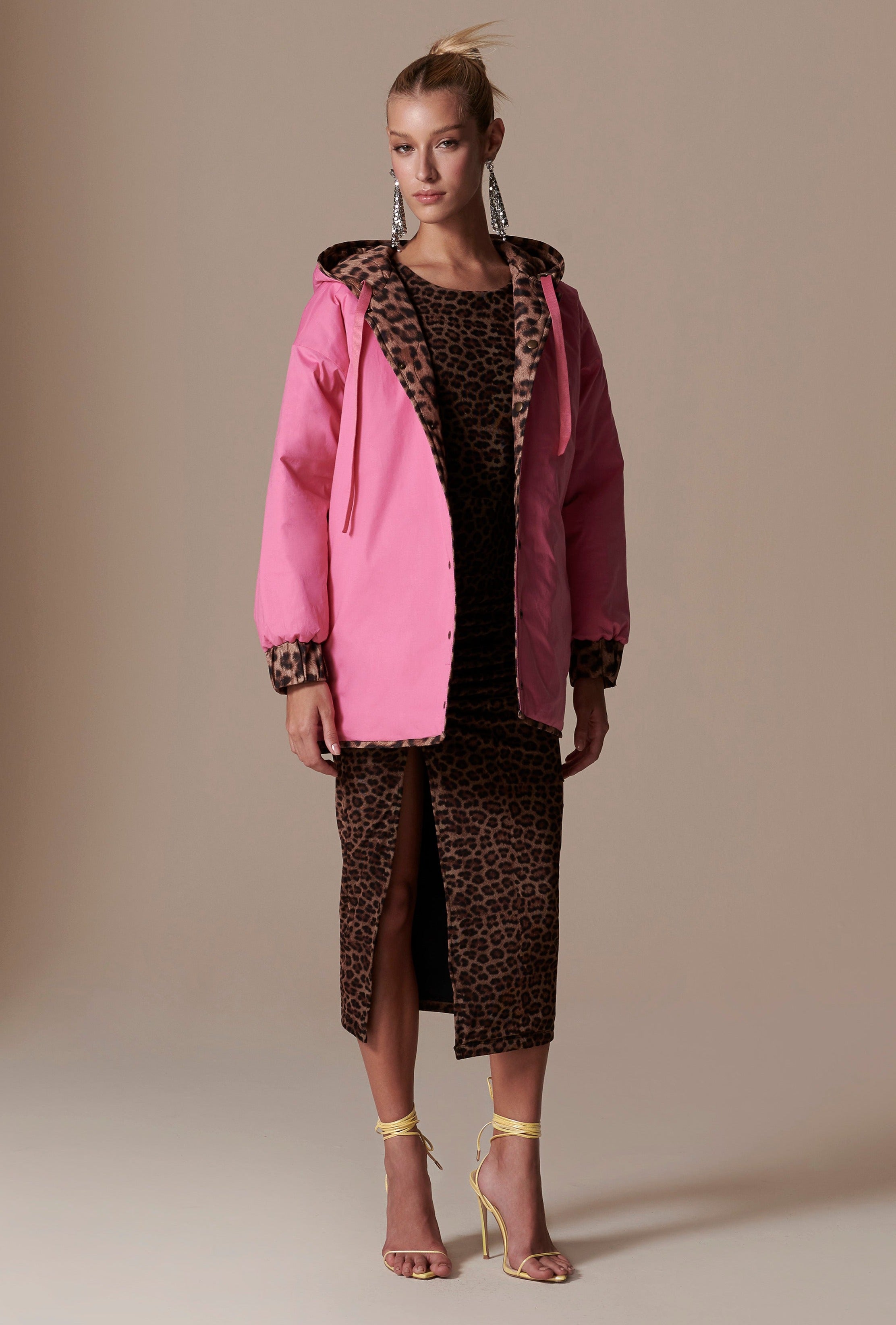 Leopard Reversible Parka Jacket