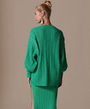 Ashley Knit Cardigan in Nature Green