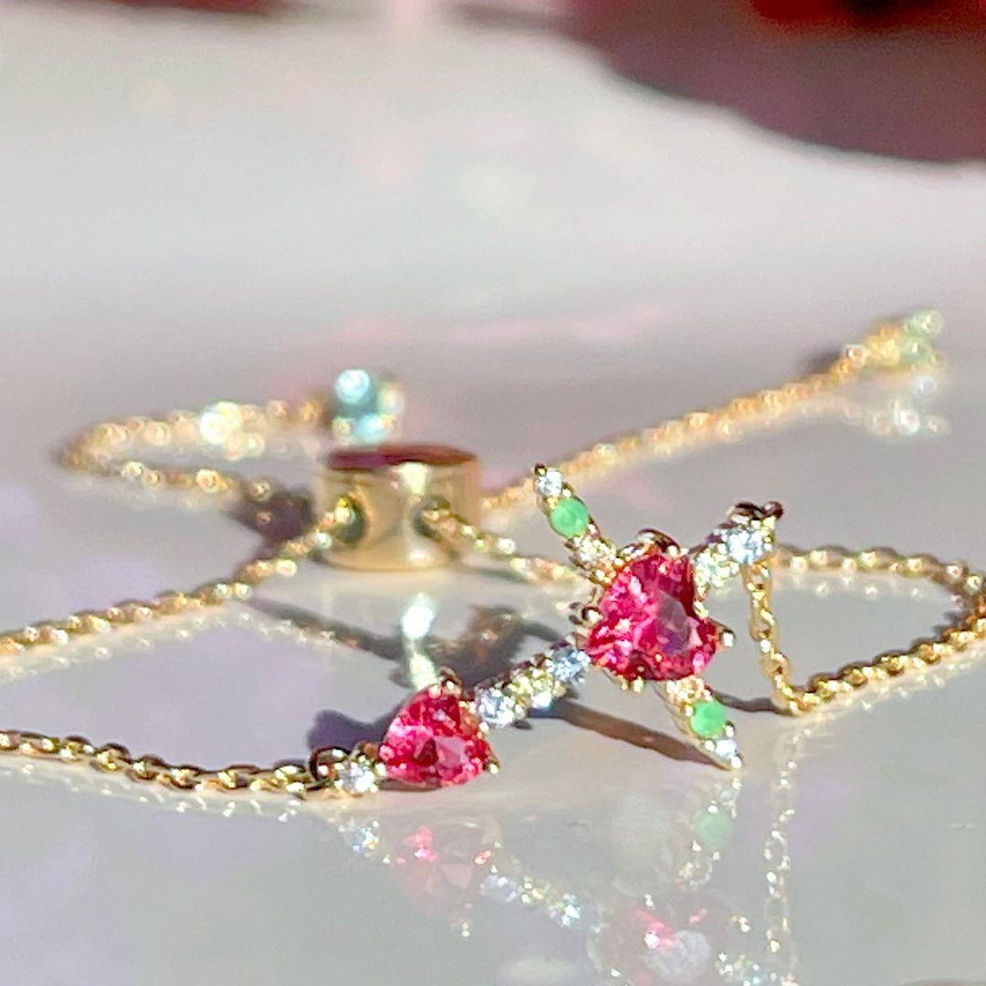 Tourmaline Cross Bracelet 18k Gold Plated