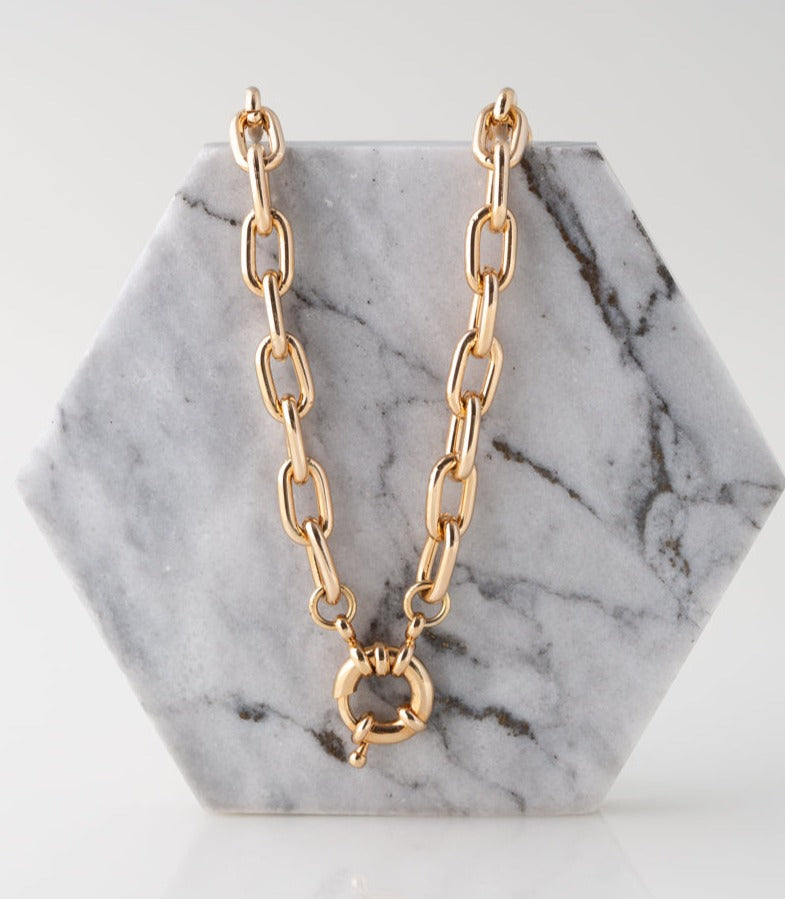 Link Chain Necklace in 18k Gold Plated
