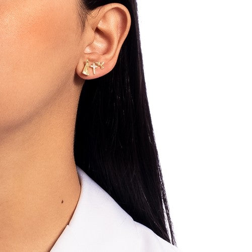 Religious Trio Earrings 18k Gold Plated