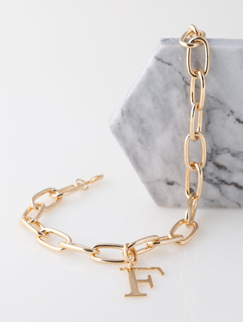 Large Name Initial Pendant 18k Gold Plated