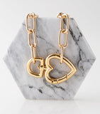 Heart Clasp Chain Necklace in 18k Gold Plated