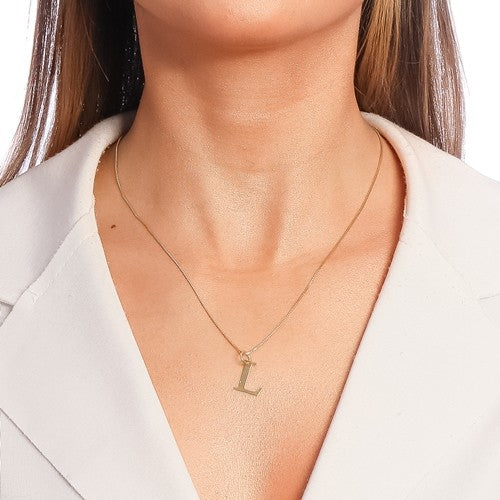 Large Name Initial Pendant 18k Gold Plated