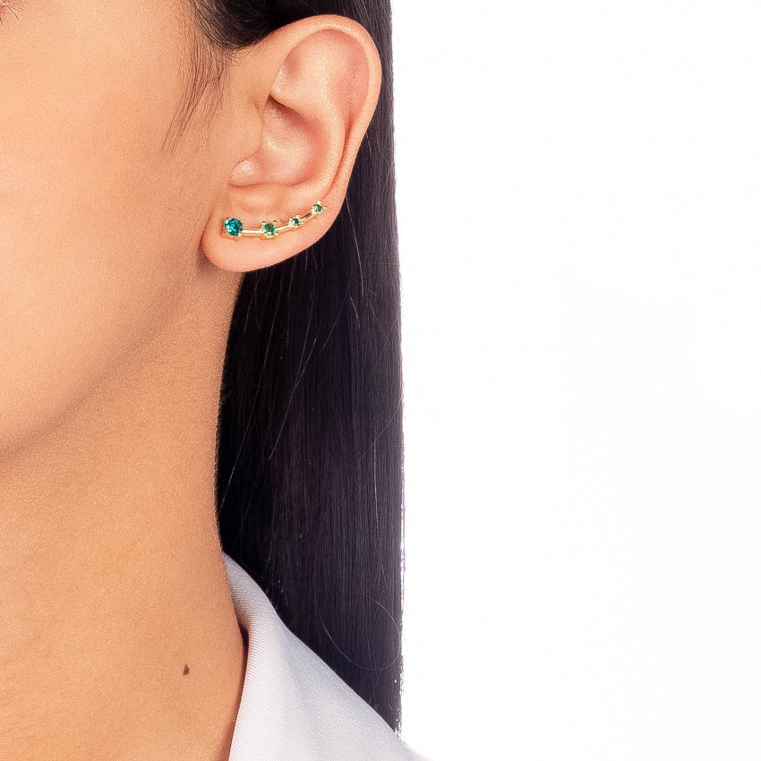 Ear Cuff Studded Tourmaline Earring
