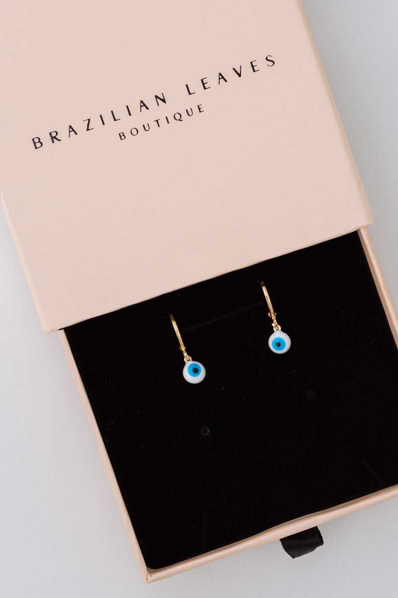 Drop Evil Eye Sleepers in 18k Gold Plated