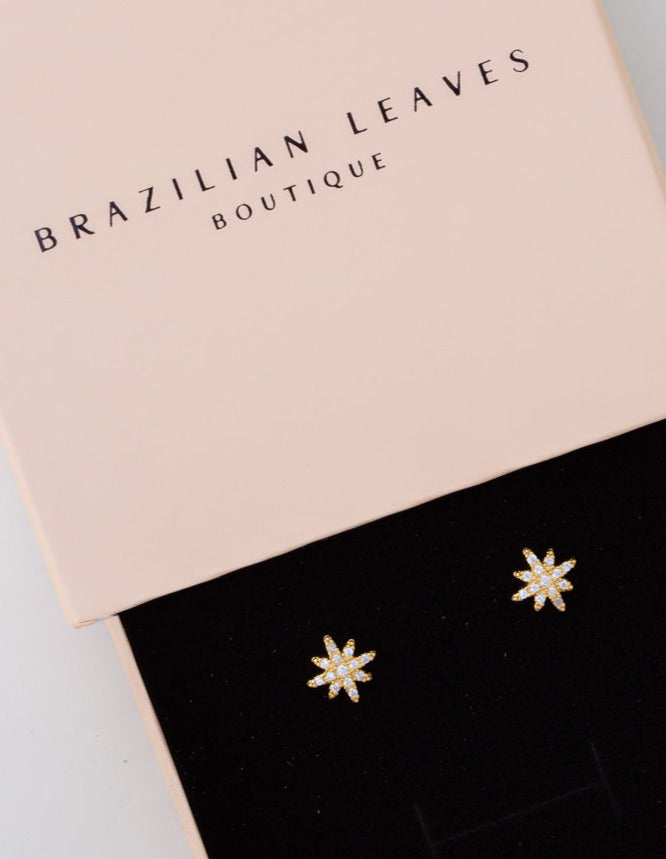 Elena Star Stud Earring in 18k Gold Plated