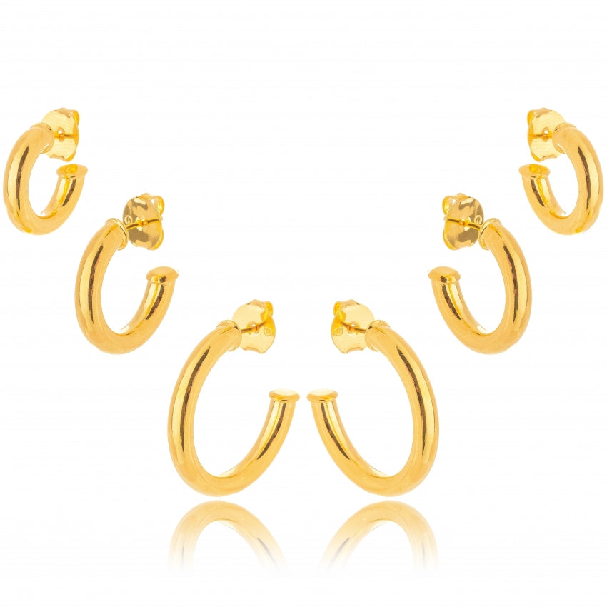 Amelia Hoops Earrings in Gold