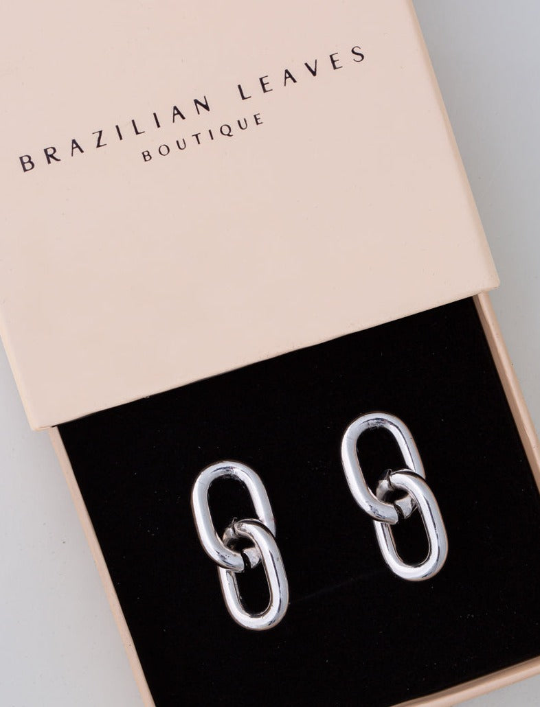 Link Earring in Silver