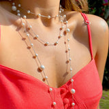 Versatile Pearl Necklace in 925 Silver