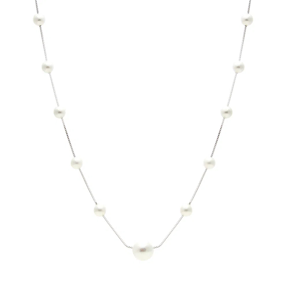 Versatile Pearl Necklace in 925 Silver