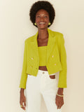Sophia Tweed Cropped Top in Lime Green