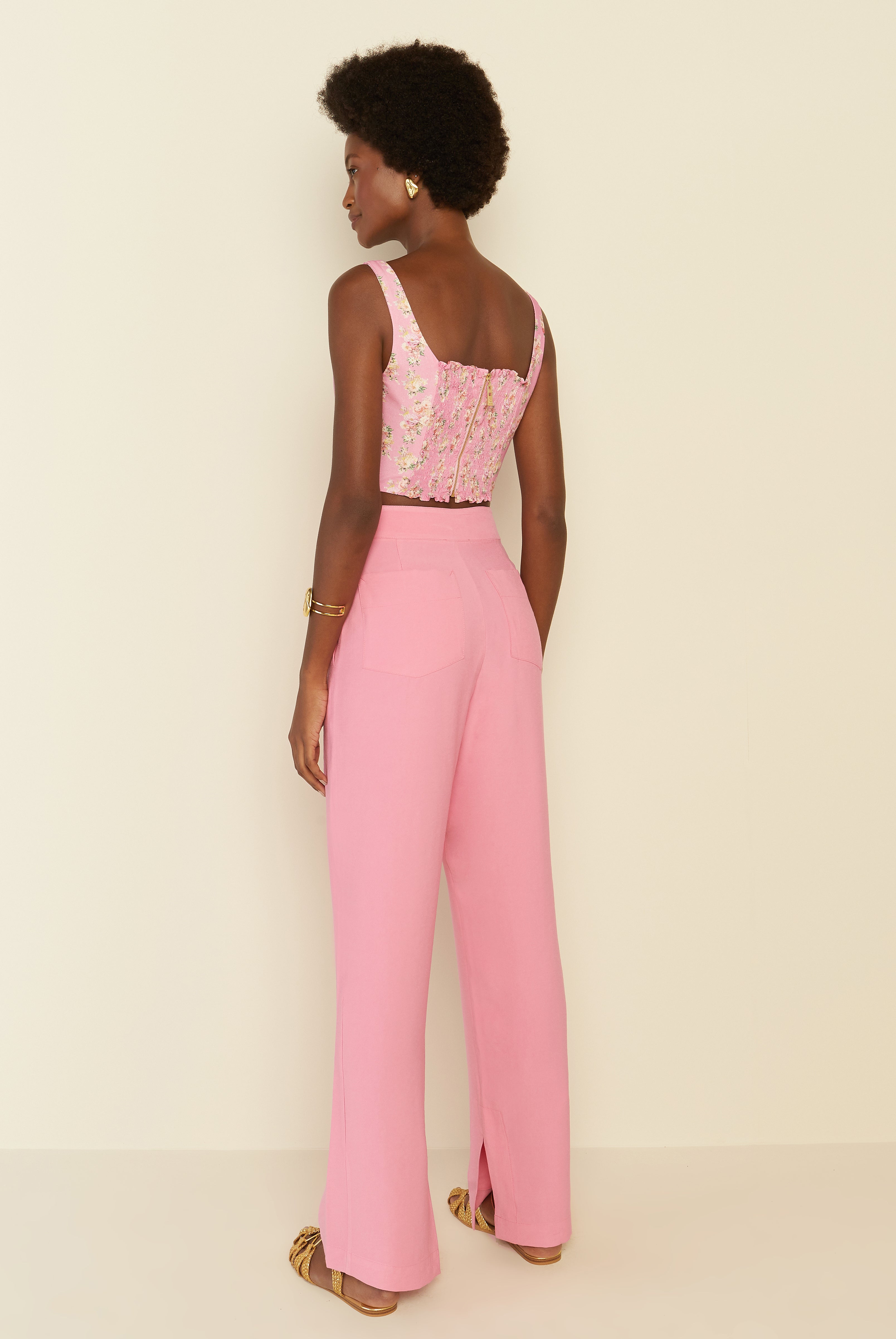 Megan Tailored Pants in Flamingo Pink