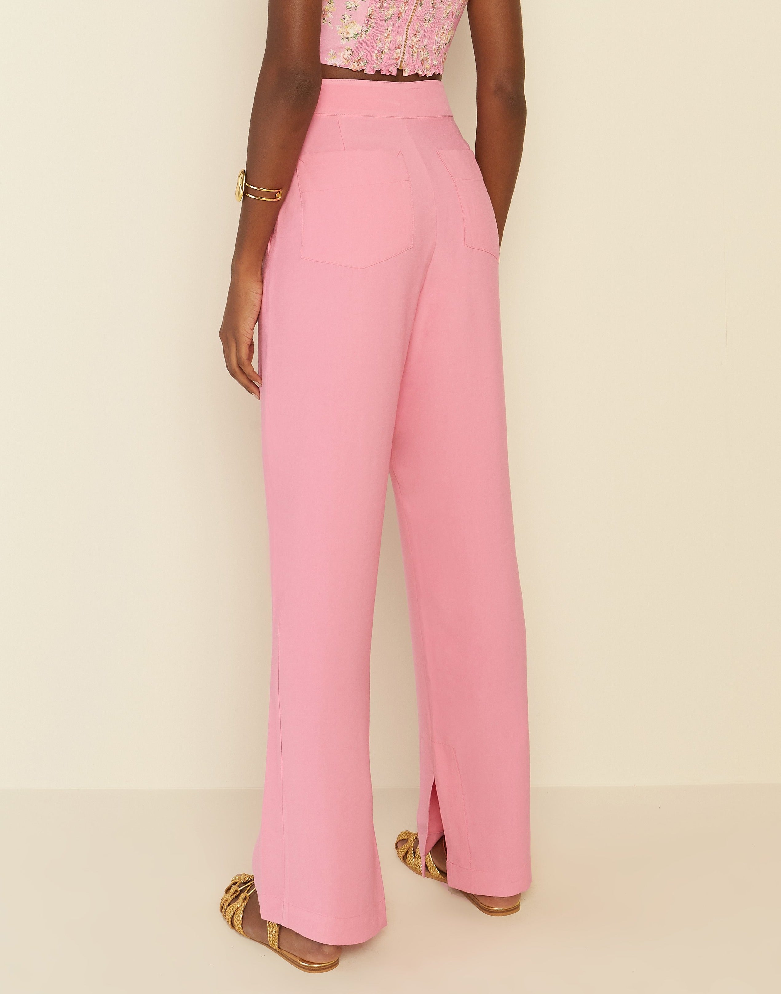 Megan Tailored Pants in Flamingo Pink