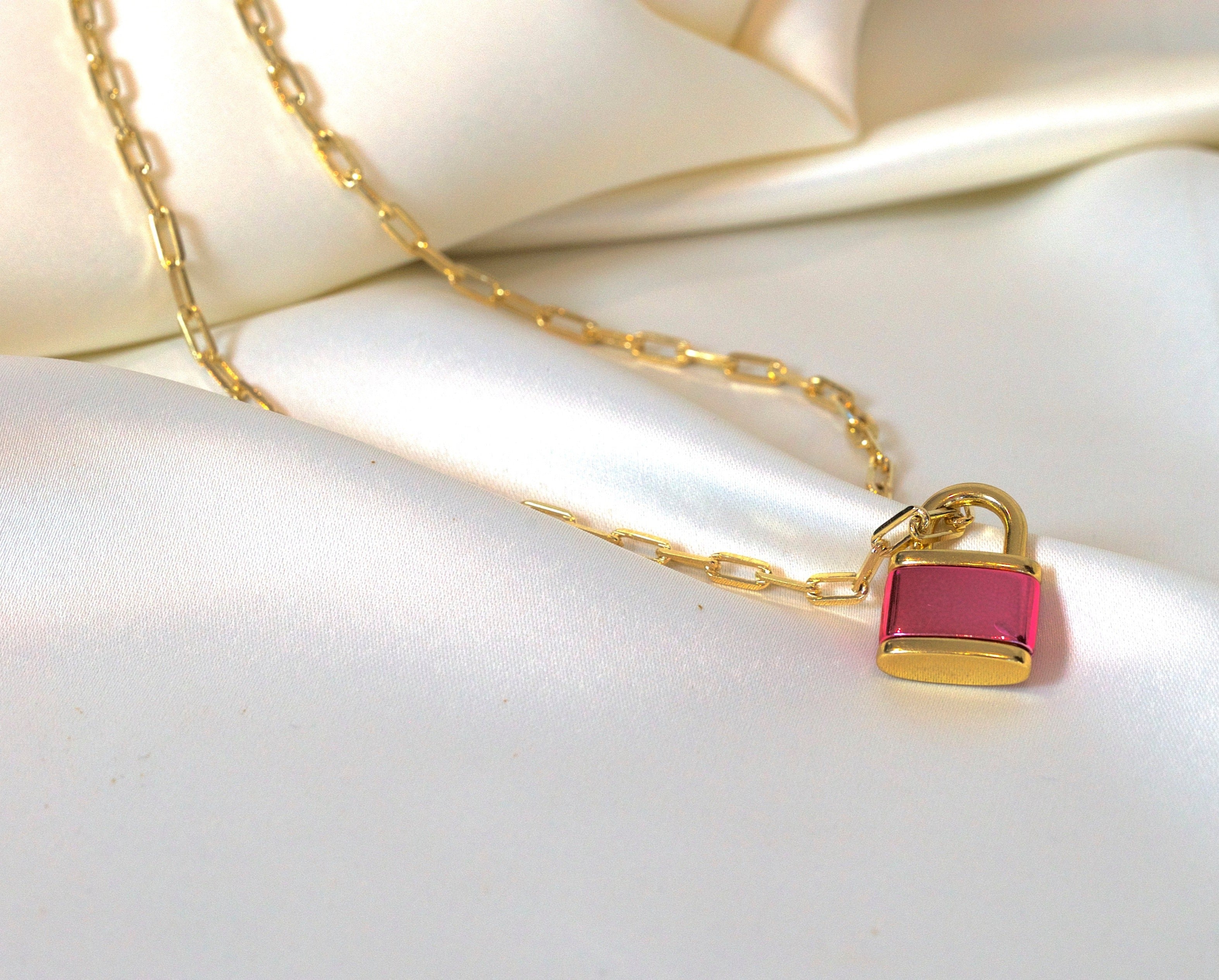 Pink Padlock in 18k Gold Plated