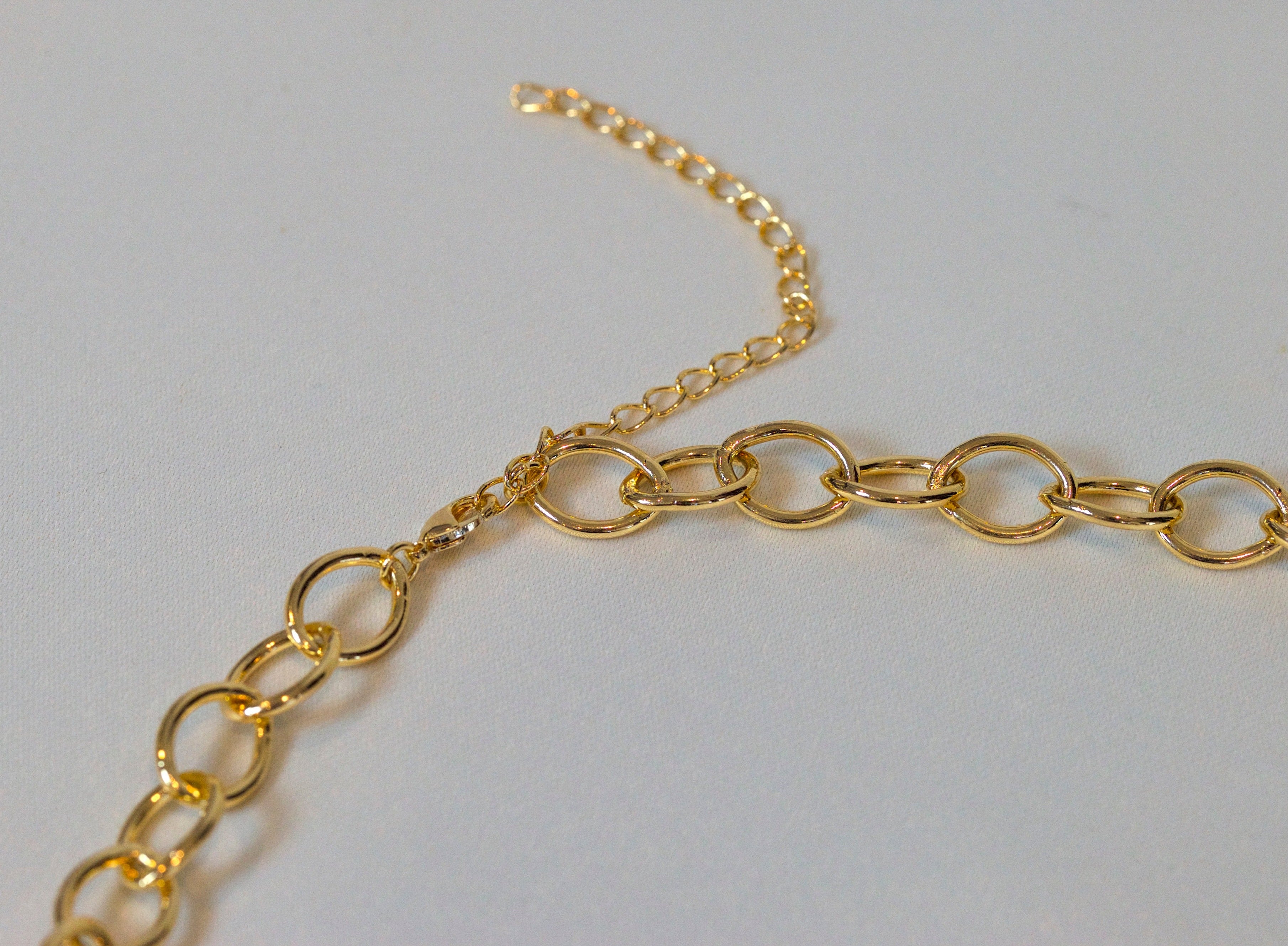 Heart Pendant Link Necklace in 18k Gold Plated