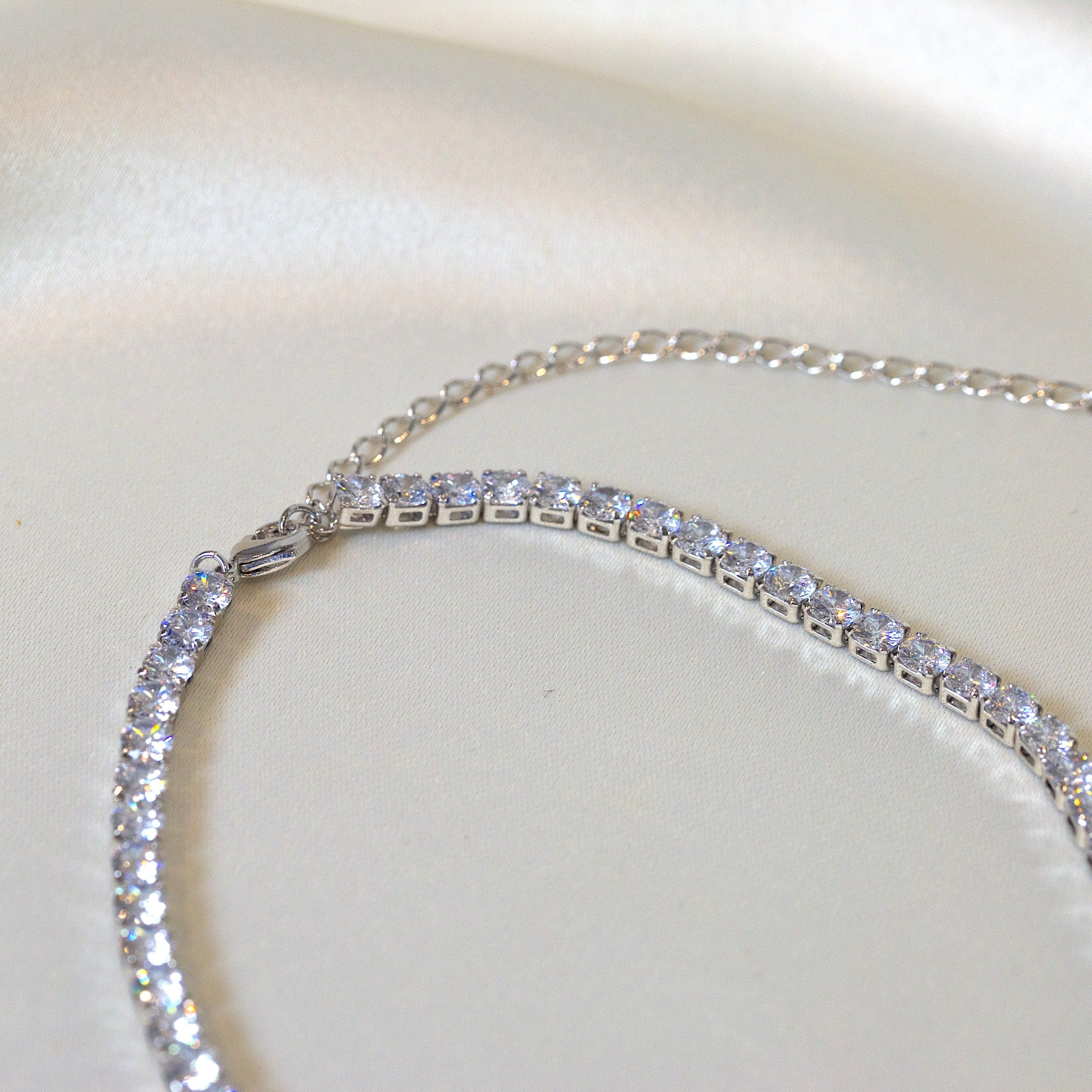 Classic Tennis Necklace & Padlock Pendant