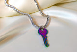 Be Brave Tie Dye Key Pendant in Gold