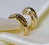 Plain Double Hoop Earring in 18k Gold