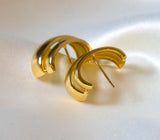 Plain Double Hoop Earring in 18k Gold