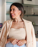 Sophia Tweed Cropped Top in Ivory